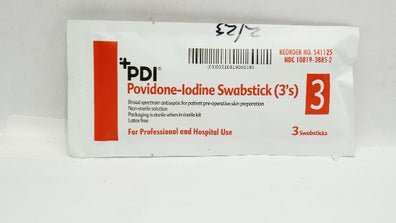 PDI S41125 Povidone-Iodine Swabstick 3 (x) - Pack of 3